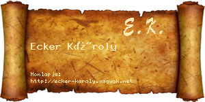 Ecker Károly névjegykártya