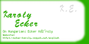 karoly ecker business card